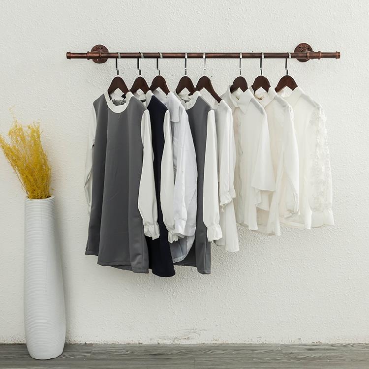 打孔阳台晾衣杆固定单杆式晾衣架覆古室内晾衣杆卧室墙壁挂衣架