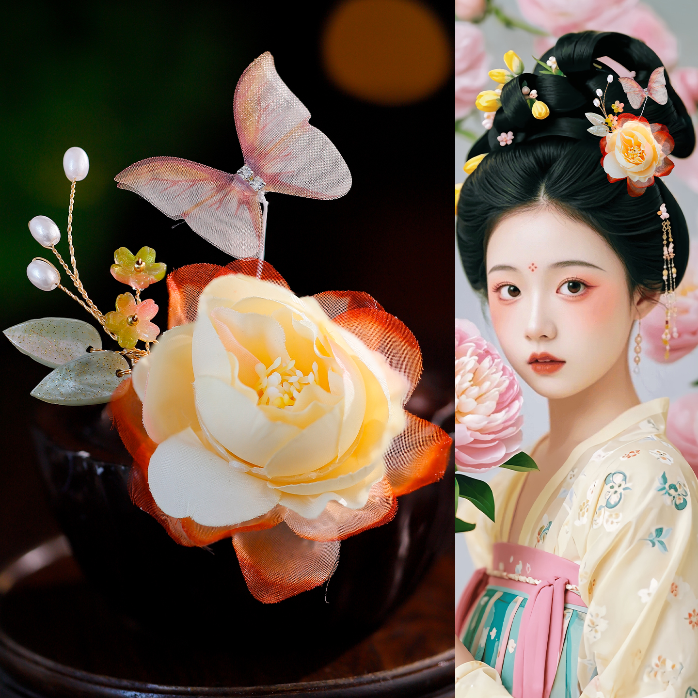 复古唐风少女古装发饰