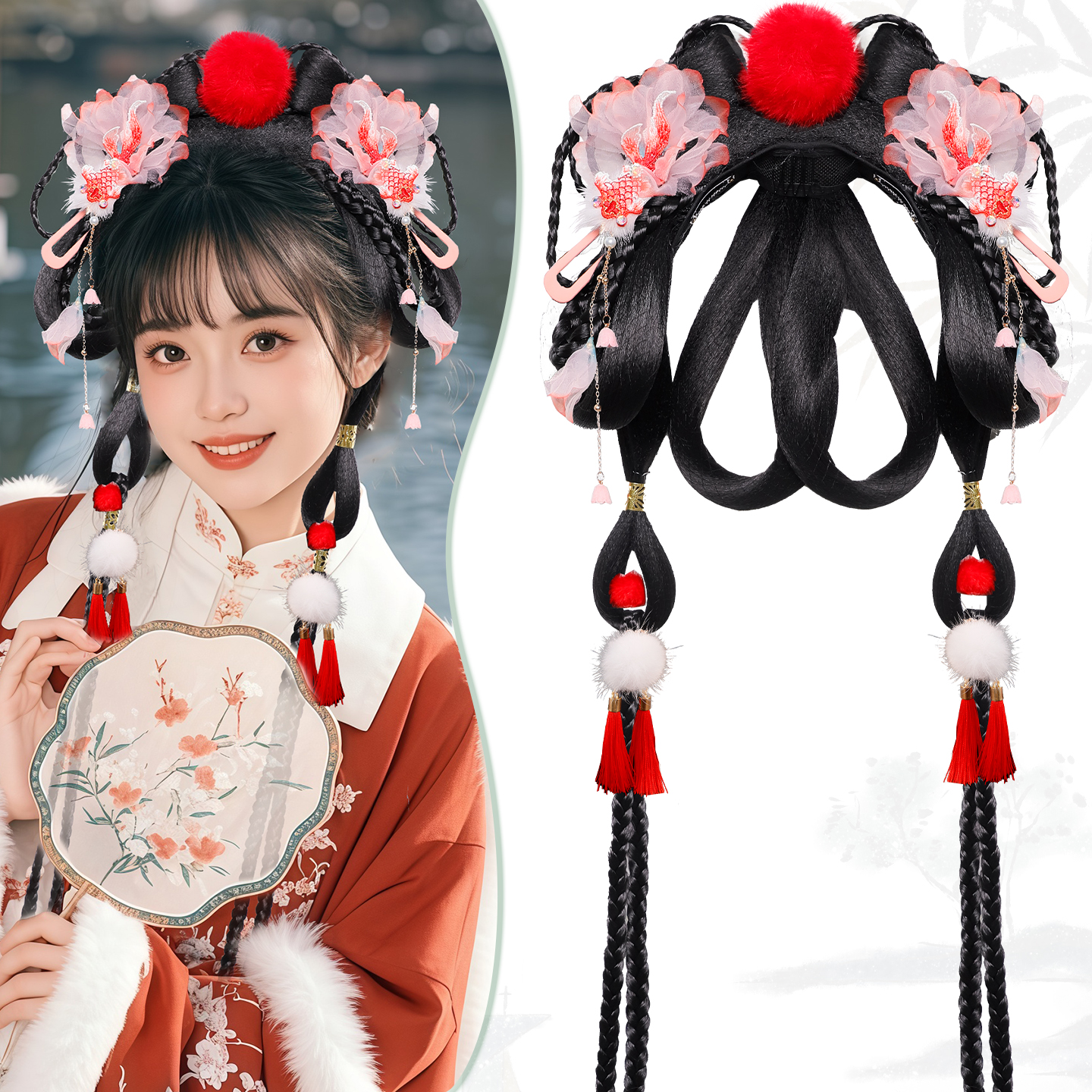 古风汉服假发髻辫子可爱百搭发饰