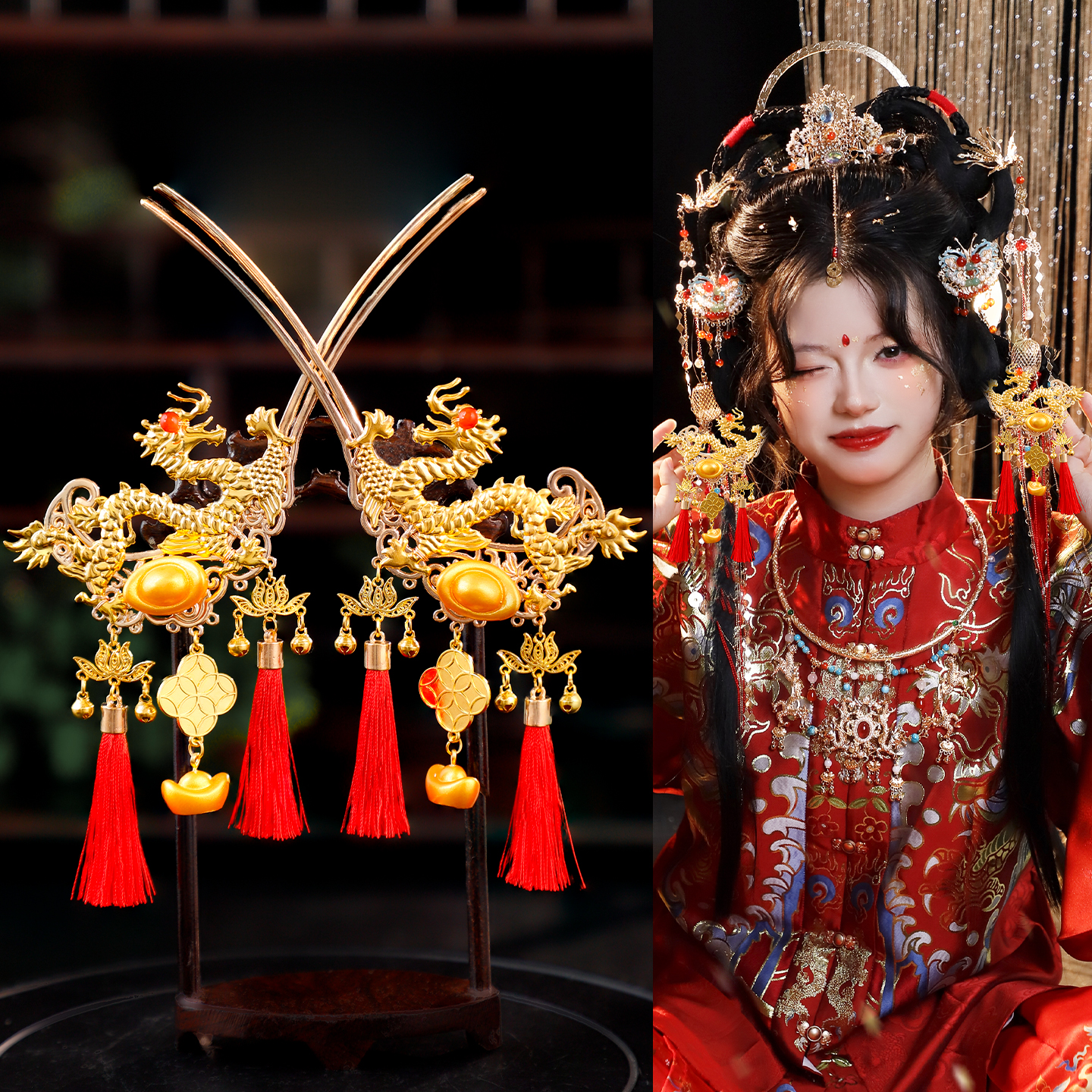 古风汉服cos小财神发簪发钗