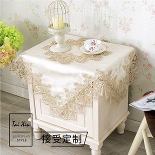 长方形家用茶几布电视柜台布蕾丝桌旗餐桌布椅套套装 桌布布艺欧式