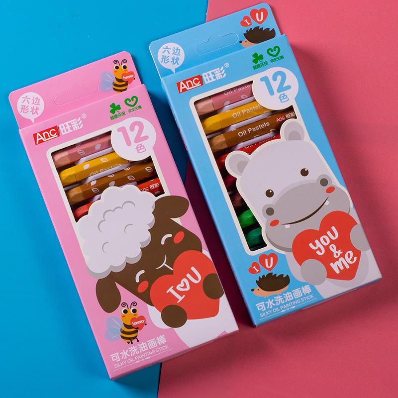 小学生卡通油画棒12色18色24色36色儿童绘画套装美术画笔蜡笔爆款
