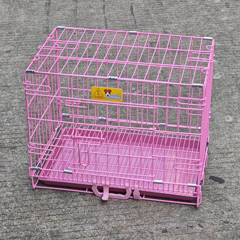 乐佳加粗烤漆狗笼小兔笼鸡笼猫笼宠物笼室内便携折叠带厕所狗笼子