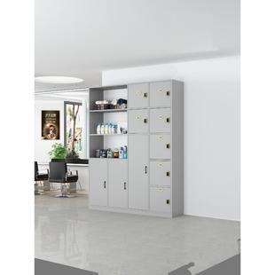 美发店储物柜毛巾柜多功能组合产品展示柜美发店存包柜木质更衣柜