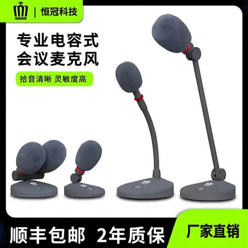 专业会议演讲麦克风新闻播音访谈远程视频录播电容桌面式话筒