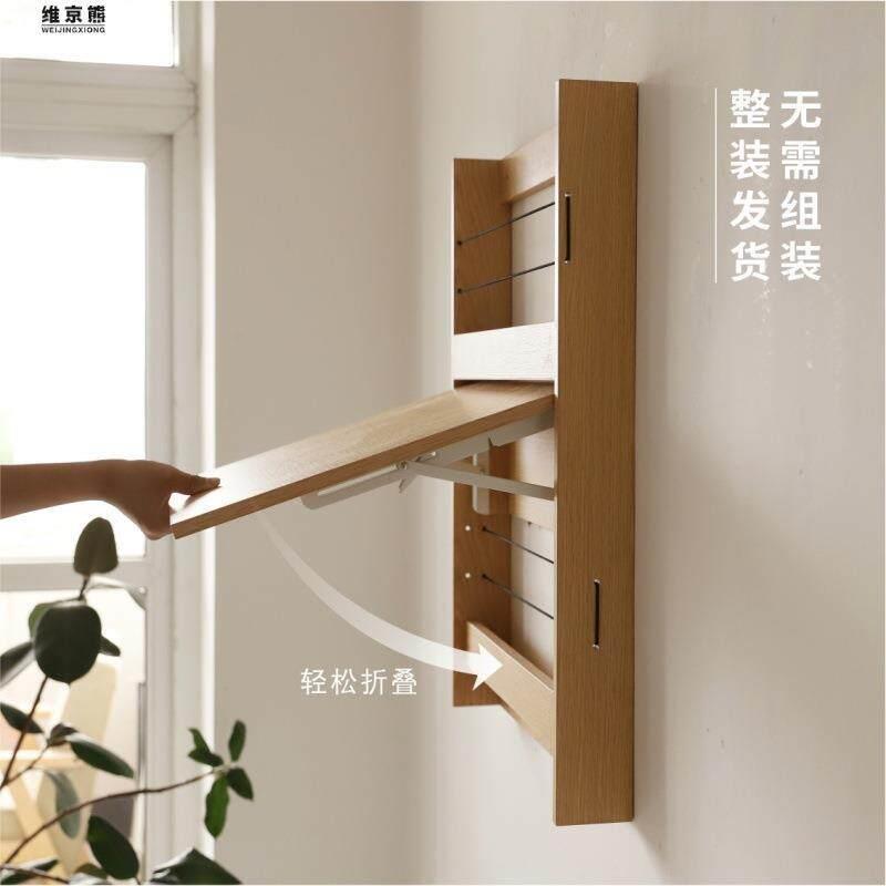 窗边悬空桌折叠书桌书架一体小茶台延伸板上墙床头柜餐桌子置物架