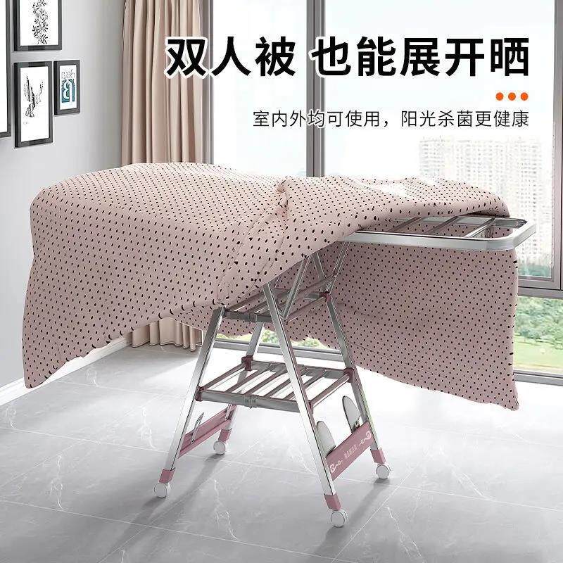 不锈钢晾衣架落地折叠卧室内阳台凉衣架家用婴儿晾衣架晒被子翼型