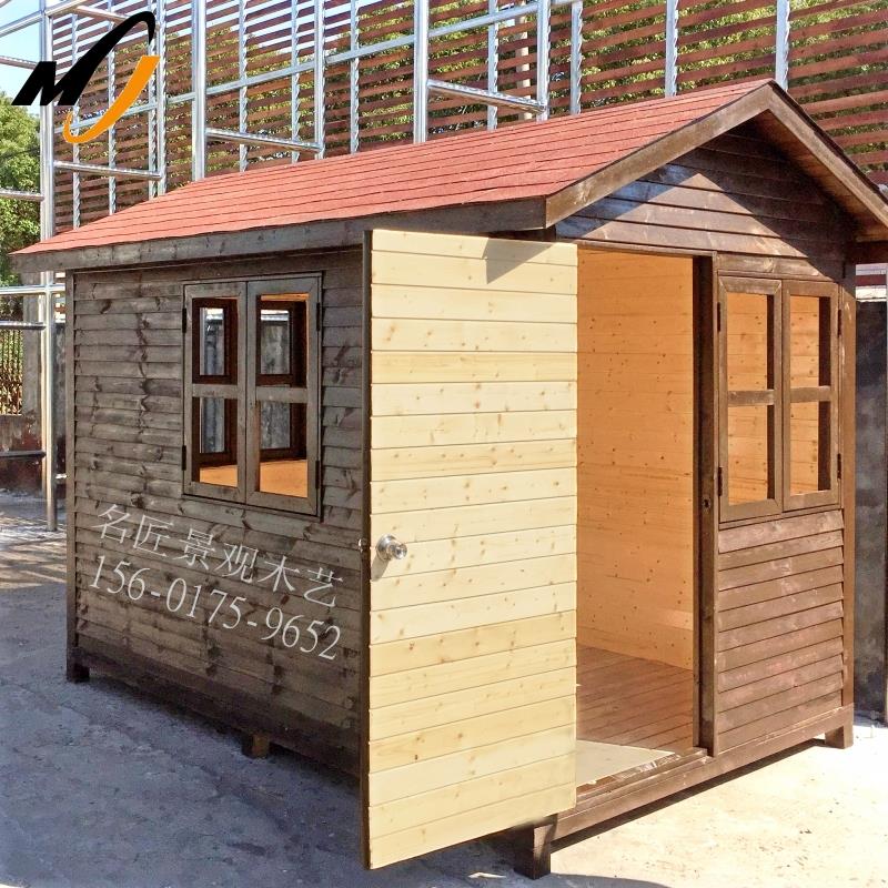 户外防腐木小木屋移动岗亭组装设备房子网红庭院室外小型别墅定制