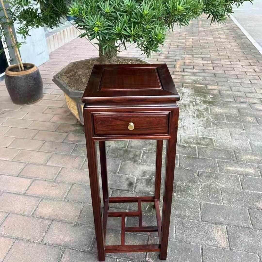 新中式花架客厅落地式花几阳台室内盆景酸枝木高中低花几置物架子