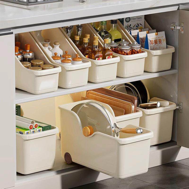 德国厨房锅具收纳盒带轮锅盖架深柜置物架下水槽调料储物盒调味料