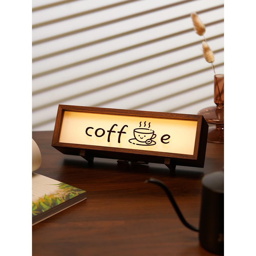 覆古咖啡店创意小夜灯桌面摆件简约卧室氛围灯装饰男女生日礼物