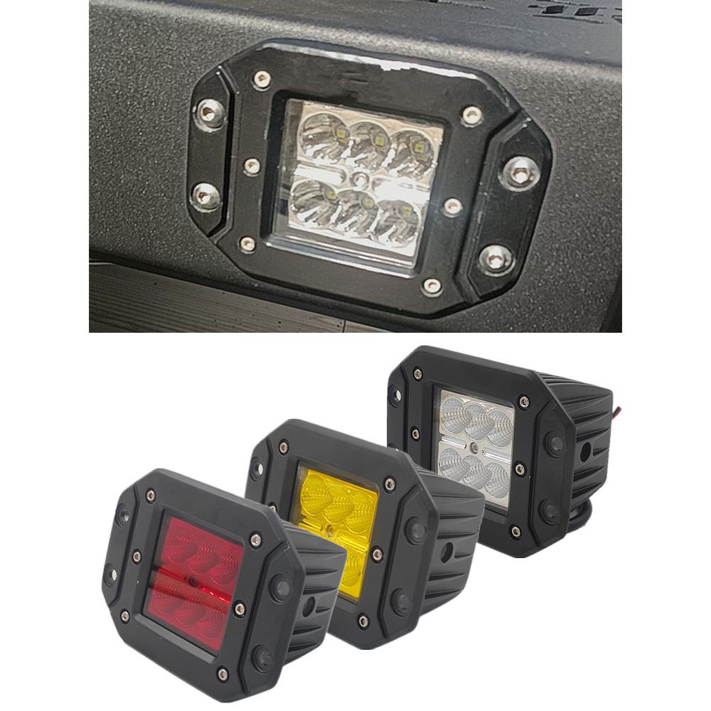 汽车LED射灯越野车内嵌式杠灯猛禽雾灯改装刹车倒车灯日行辅助灯