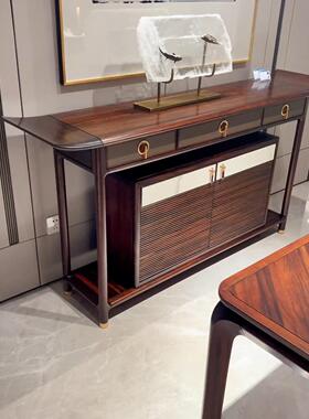 新中国风黑檀木入口门入口柜门厅现代无障碍豪华入口桌实木墙桌定