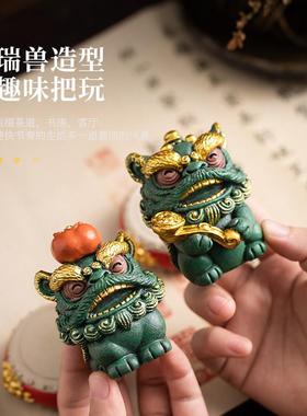 锦山堂中式招财醒狮桌面装饰小摆件生日礼物柿柿如意乔迁新居礼品