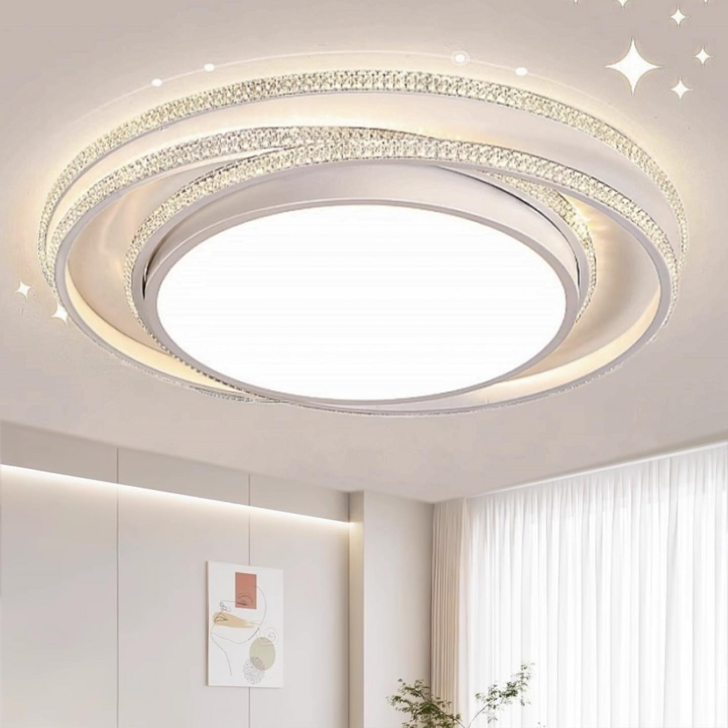 轻奢客厅客厅灯2025年新款高级感大厅吊灯大尺寸圆形led客厅吸顶