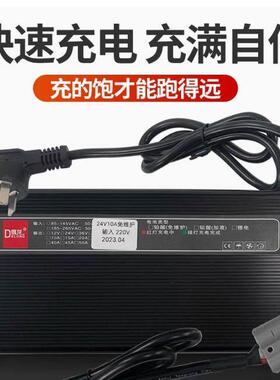电动叉车充电器12v15A洗地机充电器24v10A铅酸电池得龙充电器智能