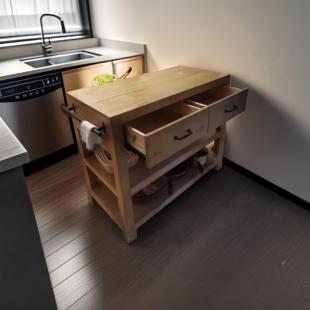 北欧复古实木餐边柜备餐桌中岛台收纳柜吧台厨房咖啡机操作台定制