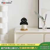 Mandelda简约艺术桌面时钟摆件创意客厅钟表摆台式 家用座钟装 饰品