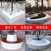 玻璃纤维树池UHPC坐凳户外公共景观公园多人座椅GRC泰科石休闲 长