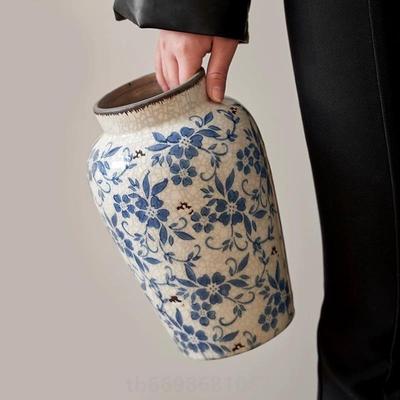 青花瓷落地大花瓶摆件中式景德镇陶瓷覆古高级感客厅插花古典高端