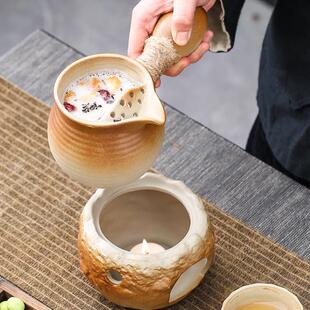 粗陶温茶炉小火炉蜡烛煮茶底座保温罐罐壶提香器烘茶炉围炉仿石头