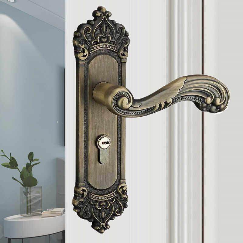 欧式室内卧室静音门锁实心把手单双舌通用型锁具,基础建材,机械门锁,淘宝优惠券,粉丝福利购,淘宝优惠卷