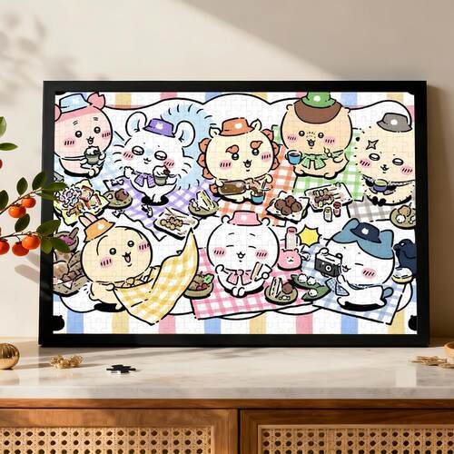 Chiikawa周边木质拼图乌萨奇吉伊二次元高颜值可定制照片桌面摆件