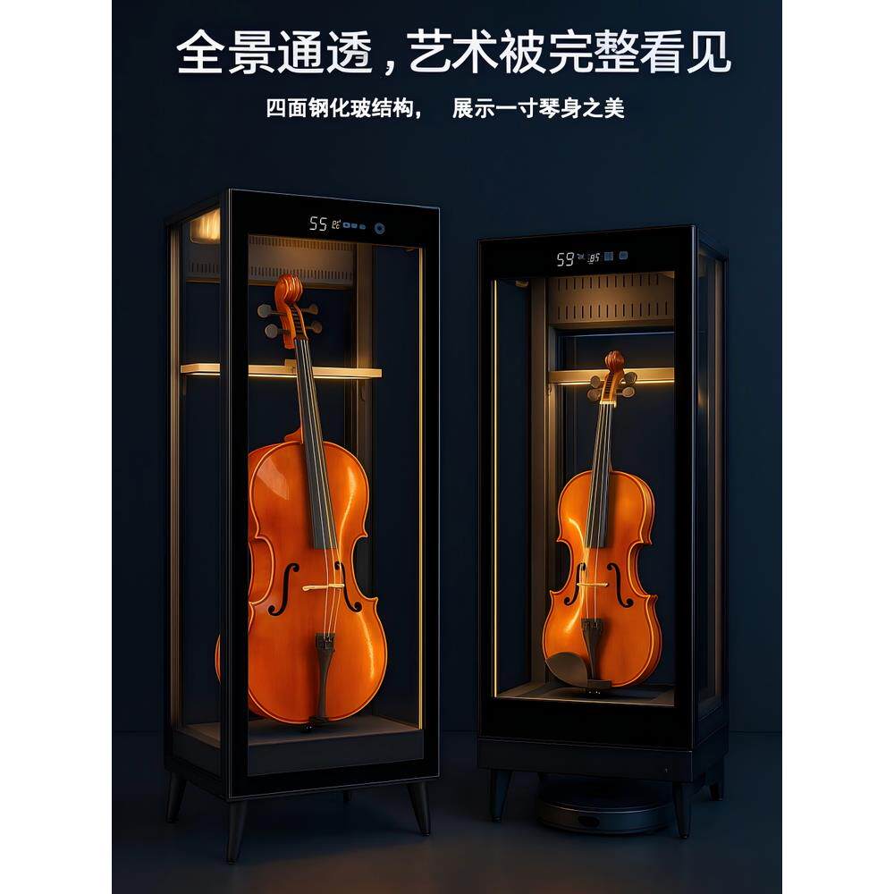 艾励特专业小提琴防潮箱中大提琴防潮柜尤克里里乐器恒湿柜木吉他