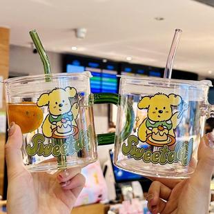 2024高硼硅玻璃杯带把手耐高温办公室吸管水杯 杯子家用喝水女新款