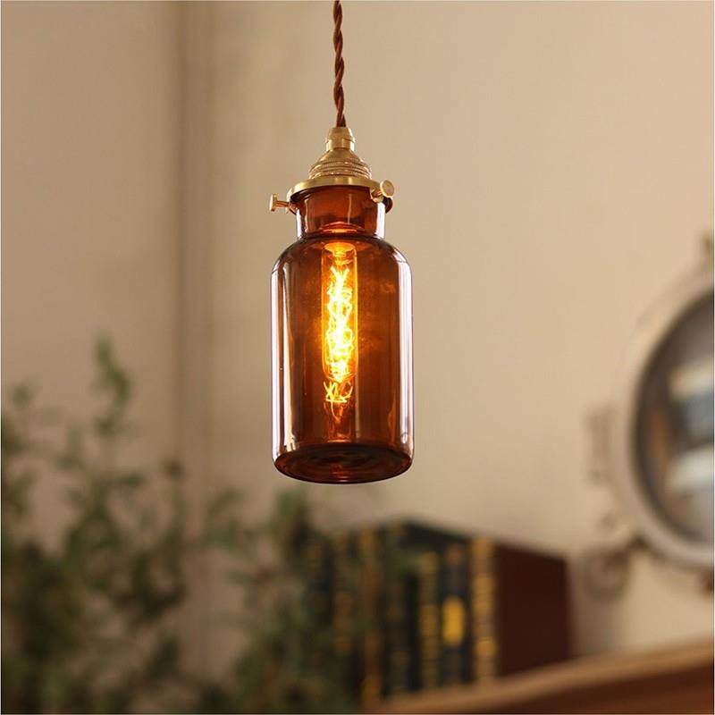 沐灯 复古玻璃瓶子吊灯 loft工业风咖啡厅餐厅民宿吧台楼梯氛围灯,家装灯饰光源,床头/玄关/吧台/过道吊灯,淘宝优惠券,粉丝福利购,淘宝优惠卷