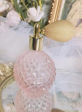 美优族 粉色法式菠萝气囊香水瓶 100ml分装瓶 空瓶 摆件玻璃瓶