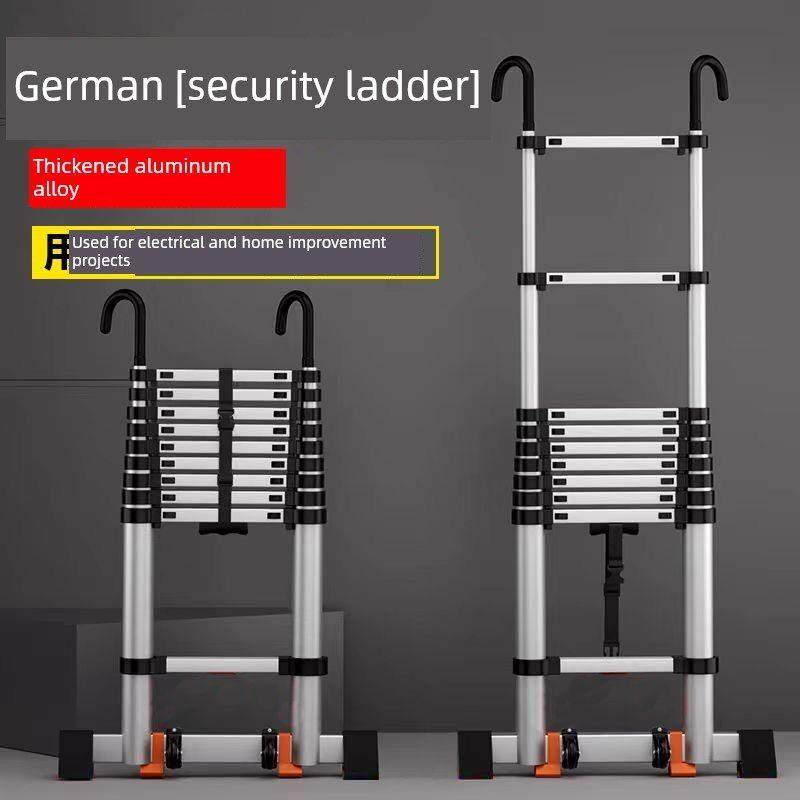 伸缩可折叠直梯5/ 8米楼梯竹梯户外工程可调单面单字梯子铝合金