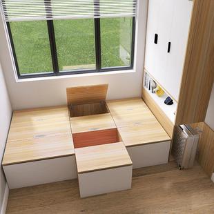 榻榻米拼接床箱一米木箱组合床小户型收纳卧室飘窗衔接床衣柜一体