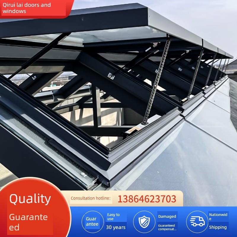 铝合金天窗智能天窗屋顶滑动天窗楼梯滑动窗地下室采光井天窗