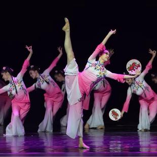 唯舞独尊粤绣粤美舞蹈服绣影叠香舞蹈服胶州秧歌服装绣花手鼓道具