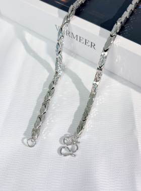 镀铂金男士骑士项链简约百搭