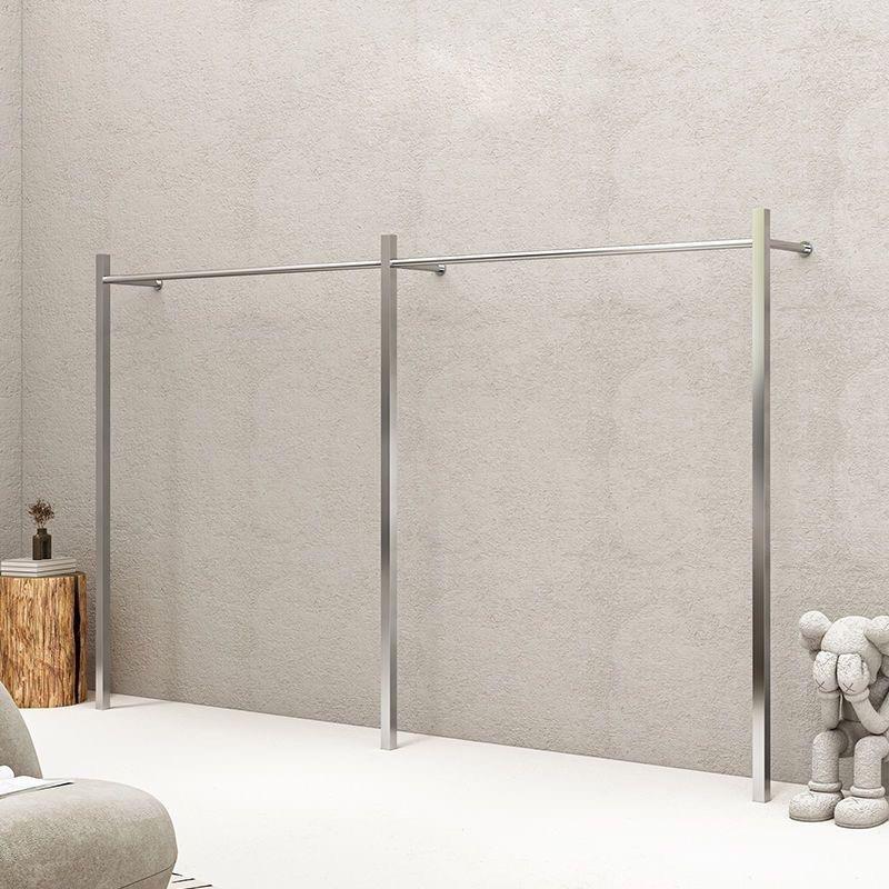 轻奢女装店服装店落地壁挂式展示陈列架上墙专用不锈钢婚纱挂衣架