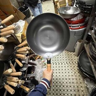 阿能香港代购陈支枝记平底生铁锅无涂层加厚平底锅无涂层铸铁锅