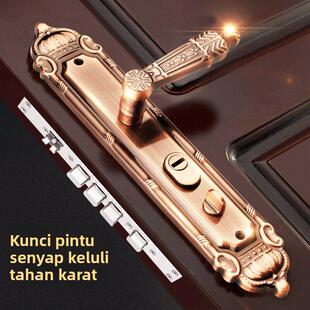 304不锈钢防盗门锁家用套装通用型木门超C级双开大门锁面板把手