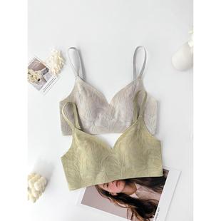 超薄款兔耳朵内衣女大胸显小胸无钢圈防凸点收副乳无痕蕾丝小可爱