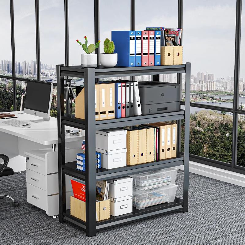 办公室档案文件架落地多层印表机置物架资料整理架钢制收纳层架货