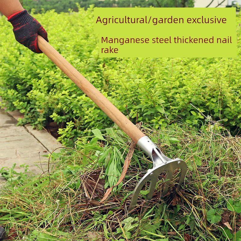 三四齿钉耙加厚钢耙子锰钢农用工具开荒翻土除草松土神器农具锄头