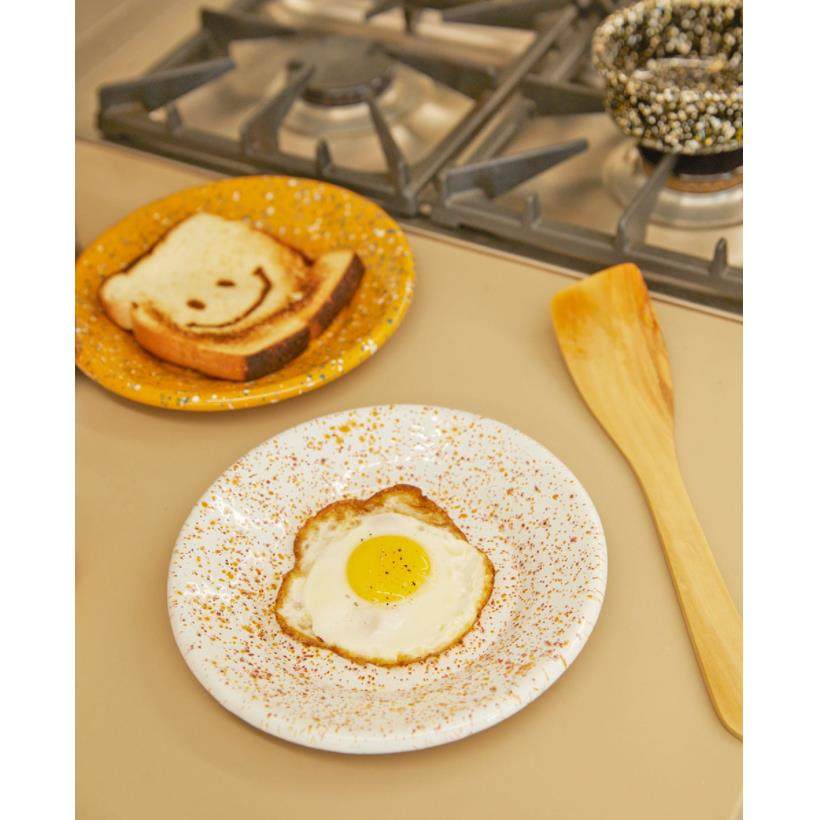 新款 eding韩国搪瓷泼墨多色餐盘椭圆盘圆盘早餐盘甜品盘水果盘