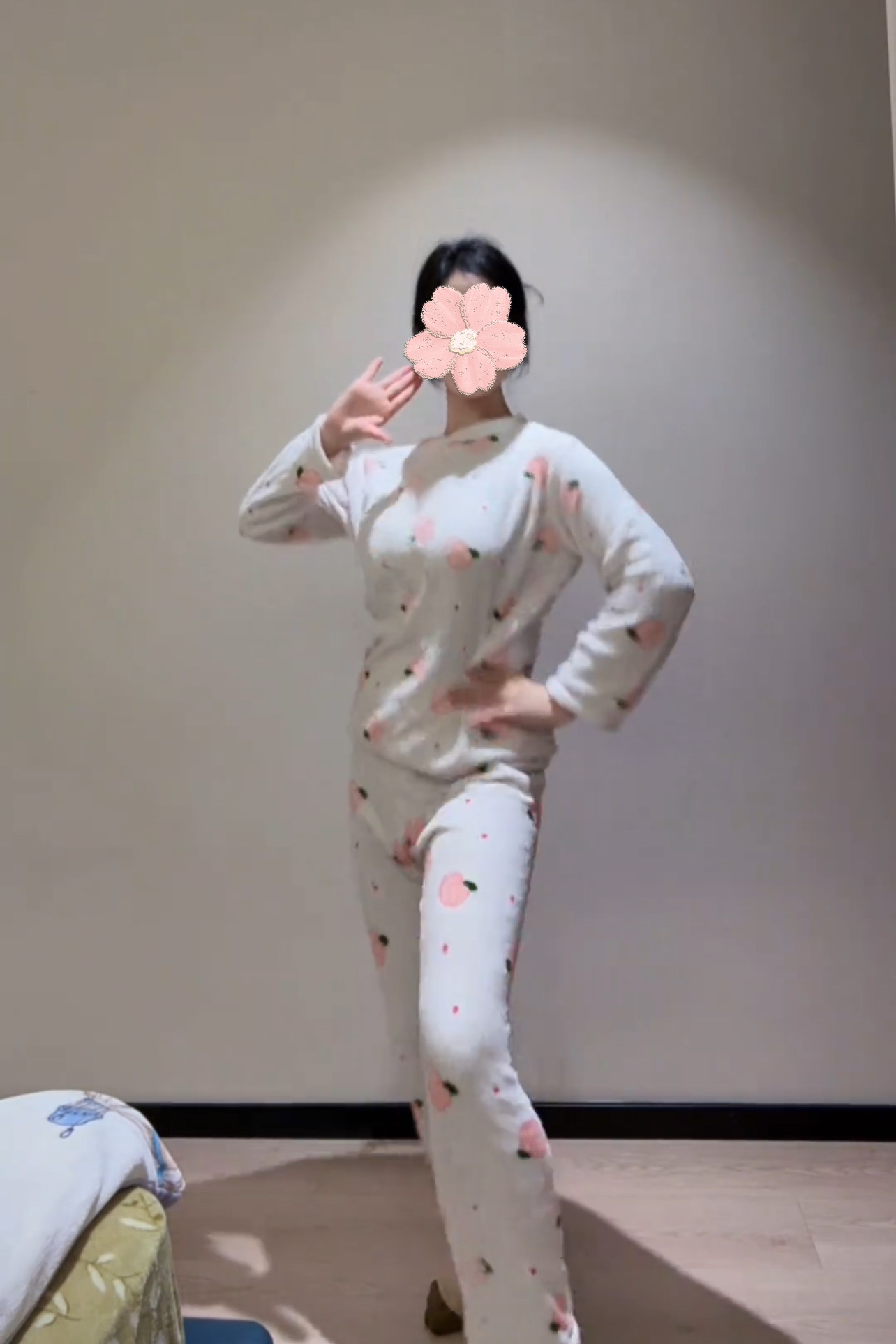 睡衣套装甜美萌妹休闲宽松版夹家居服新款2025印花桃子可爱套装