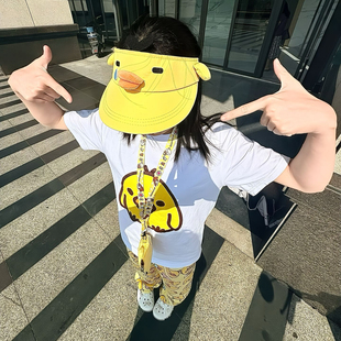 可爱棒球帽中空新款小黄鸡委屈脸夏季新款2026帽子配饰防晒