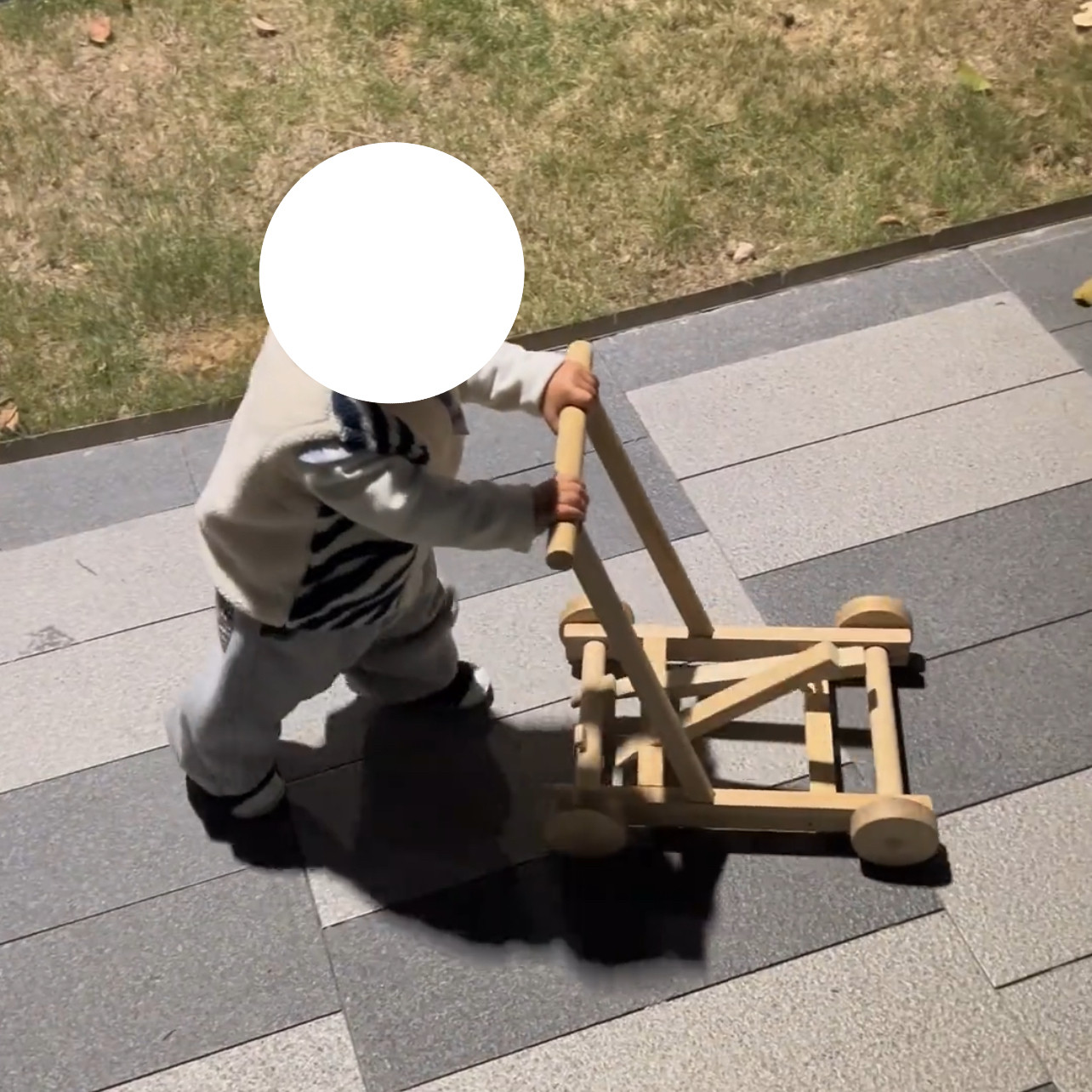 小推车可爱学步助力车木质老式复古风儿童婴儿便携式遛弯道具