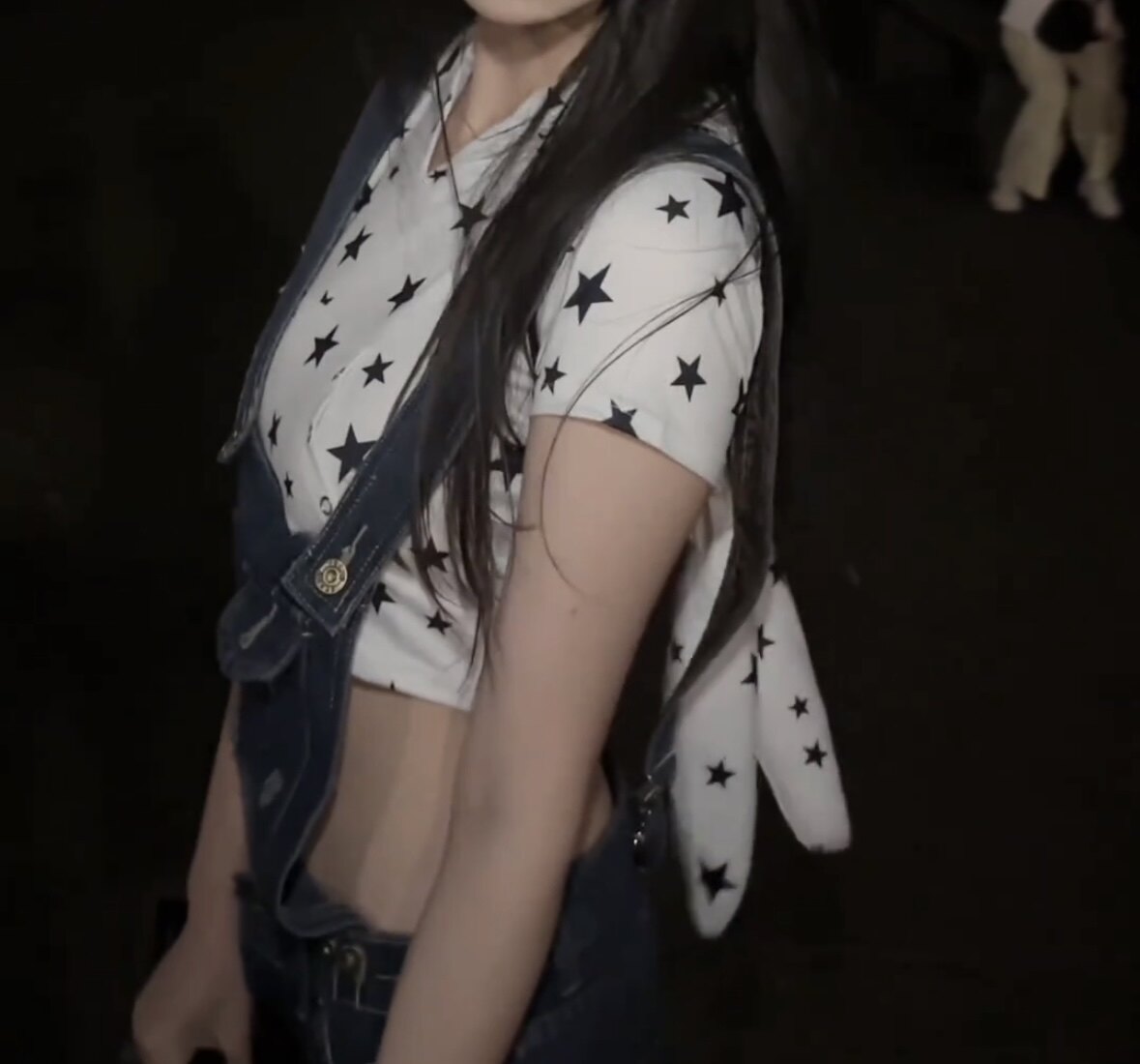 夏季美式辣妹朋克星星印花T恤兔耳朵连帽短袖修身显瘦短款上衣