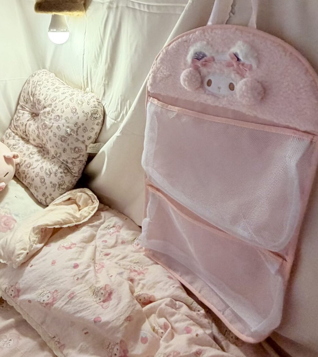 新品卡通收纳挂袋少女心大容量学生宿舍收纳袋化妆品杂物置物袋