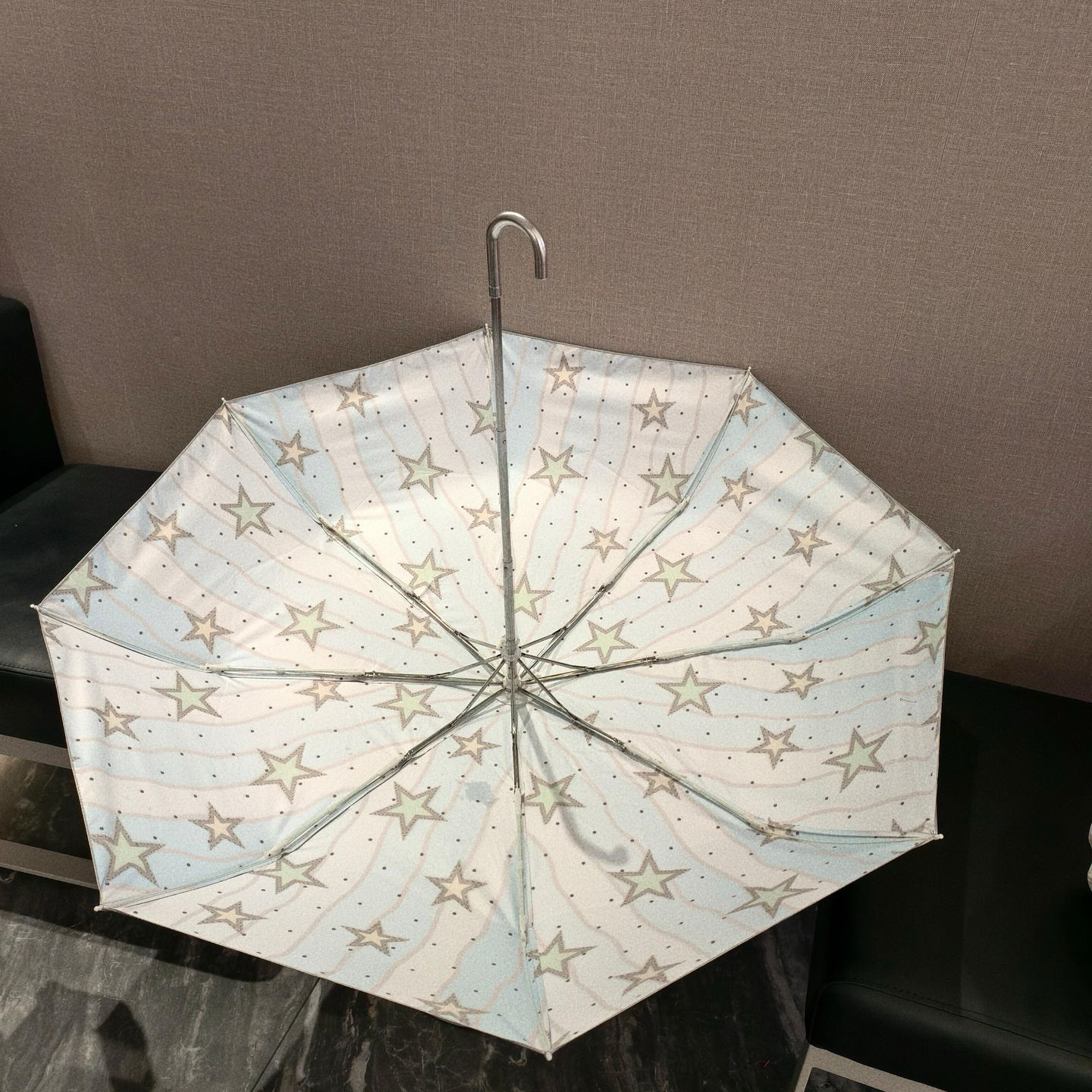 晴雨两用伞星星清新防晒夏季防紫外线黑胶太阳伞便携通勤日常伞