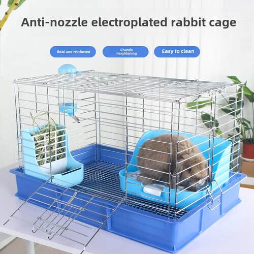 兔笼子兔子笼荷兰松鼠猪笼鼠笼兔窝兔笼子特大号家用电镀宠物笼子
